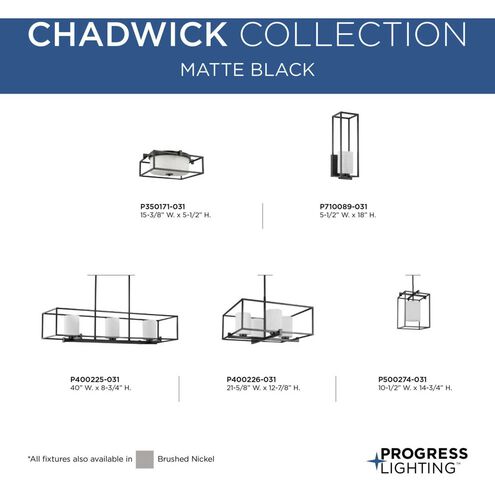 Chadwick 4 Light 22 inch Matte Black Chandelier Ceiling Light